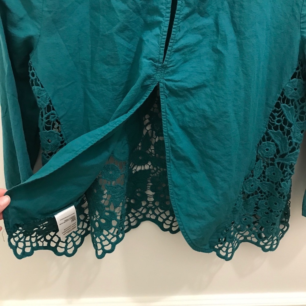 Kimchi Blue Teal Lace Blouse - Picture 8 of 12